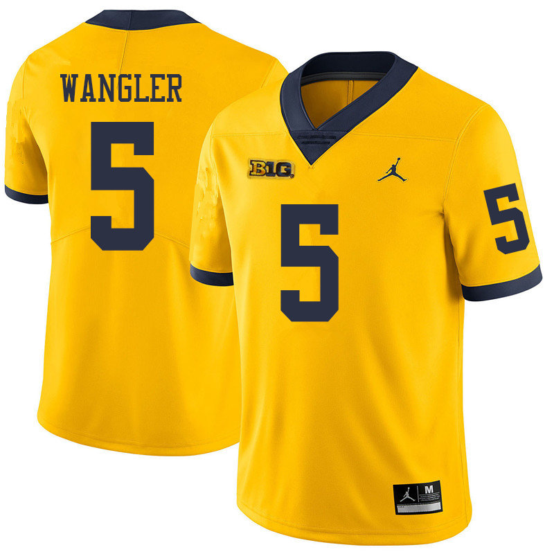 Jordan Brand Men #5 Jared Wangler Michigan Wolverines College Football Jerseys Sale-Yellow